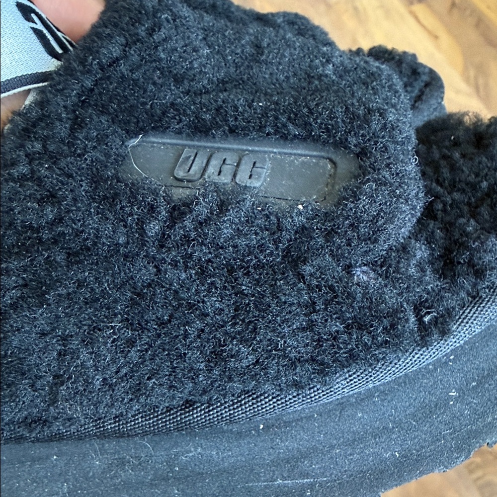 UGG Black Fuzz Slingback Slide - Cozy Slip-On - Picture 6 of 8